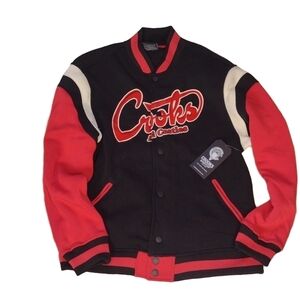 CROOKS & castles red black varsity jacket size XL